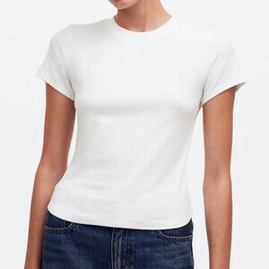 Madewell (Re)generative Cotton Ribbed Crewneck Tee Size Large